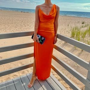 Amanda Uprichard gorgeous orange slip dress